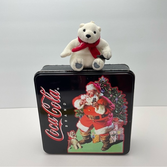 Coca-Cola Santa Tin & Coca-Cola Bear Plush Ornament - Picture 16 of 16